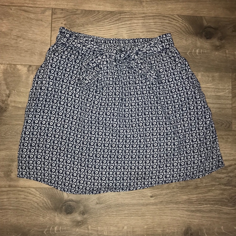 MNG blue and white floral skirt